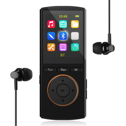 MP3 Player 64GB with Bluetooth,HiFi,Sport,Line-in rip Music, Lossless Sound, Sleep Timer, FM, Long Battery Life(Black)